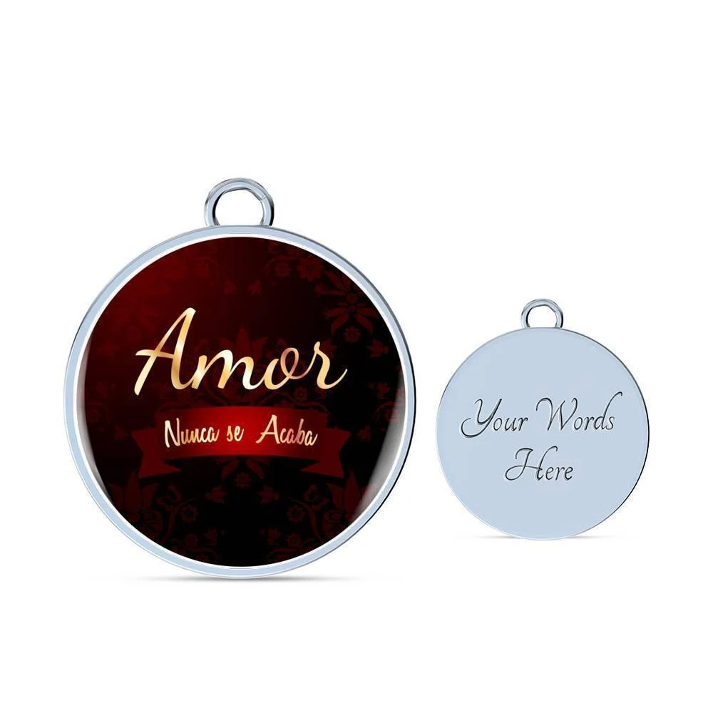 Amor Nunca Se Acaba Personalized Engraved Silver Circle Bangle Bracelet Cust